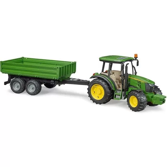 Tractor John Deere 5115M cu remorca basculabila Bruder Tractor John Deere 5115M cu remorca basculabila Bruder