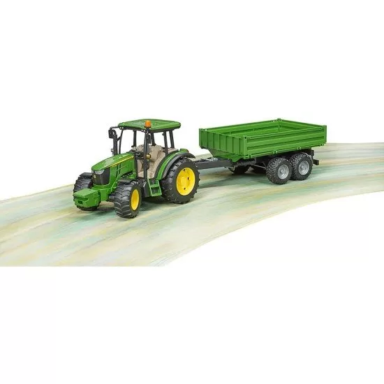 Tractor John Deere 5115M cu remorca basculabila Bruder Tractor John Deere 5115M cu remorca basculabila Bruder