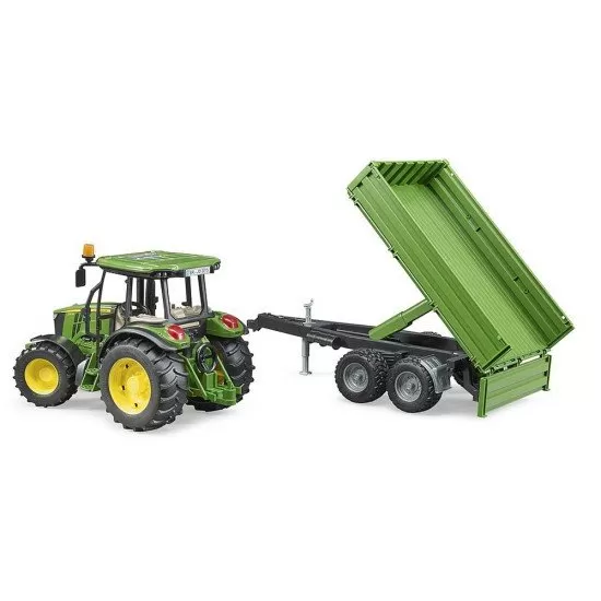 Tractor John Deere 5115M cu remorca basculabila Bruder Tractor John Deere 5115M cu remorca basculabila Bruder