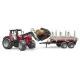Tractor Massey Ferguson 7480 cu incarcator frontal si remorca pentru lemne Bruder Tractor Massey Ferguson 7480 cu incarcator frontal si remorca pentru lemne Bruder