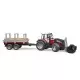 Tractor Massey Ferguson 7480 cu incarcator frontal si remorca pentru lemne Bruder Tractor Massey Ferguson 7480 cu incarcator frontal si remorca pentru lemne Bruder