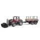 Tractor Massey Ferguson 7480 cu incarcator frontal si remorca pentru lemne Bruder Tractor Massey Ferguson 7480 cu incarcator frontal si remorca pentru lemne Bruder