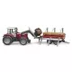 Tractor Massey Ferguson 7480 cu incarcator frontal si remorca pentru lemne Bruder Tractor Massey Ferguson 7480 cu incarcator frontal si remorca pentru lemne Bruder