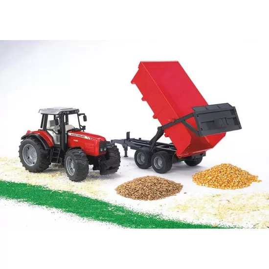 Tractor Massey Ferguson 7480 cu remorca basculabila Bruder Tractor Massey Ferguson 7480 cu remorca basculabila Bruder