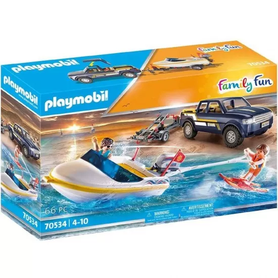 Playmobil Family Fun - Camion cu barca de viteza Playmobil Family Fun - Camion cu barca de viteza