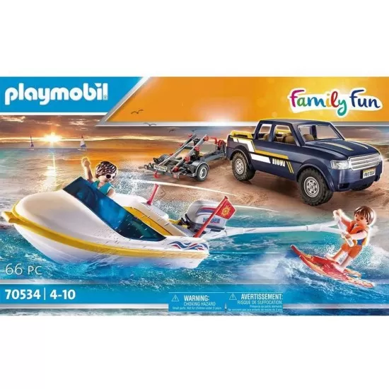Playmobil Family Fun - Camion cu barca de viteza Playmobil Family Fun - Camion cu barca de viteza