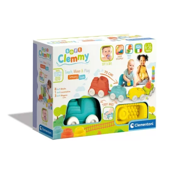 Tren senzorial cu cuburi moi Clemmy Tren senzorial cu cuburi moi Clemmy
