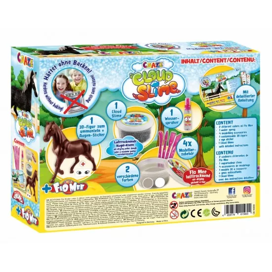 Set creativ plastilina cu figurina 3D calut Cloud Slime Set creativ plastilina cu figurina 3D calut Cloud Slime