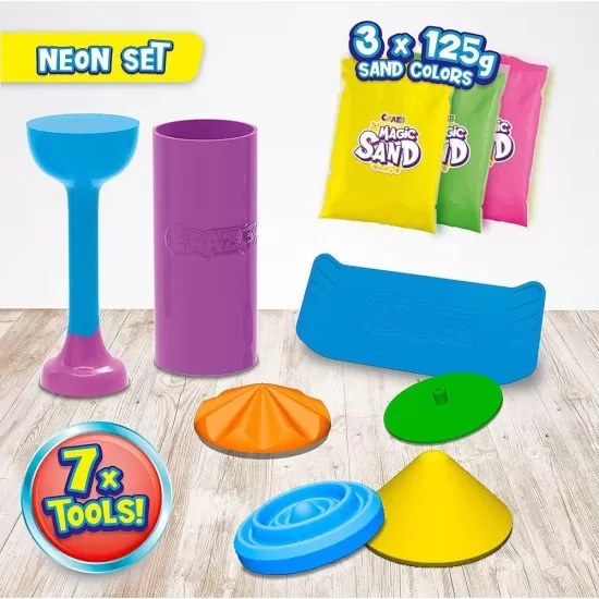 Set de joaca nisip kinetic Craze neon Set de joaca nisip kinetic Craze neon
