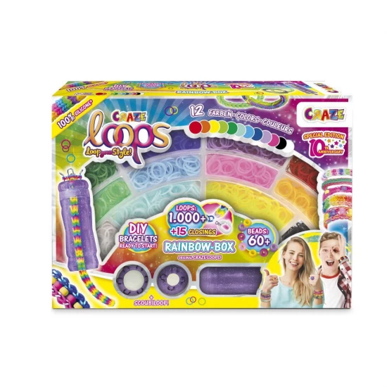 Set de creatie cu 1000 de elastice pentru confectionare bijuterii Craze Set de creatie cu 1000 de elastice pentru confectionare bijuterii Craze