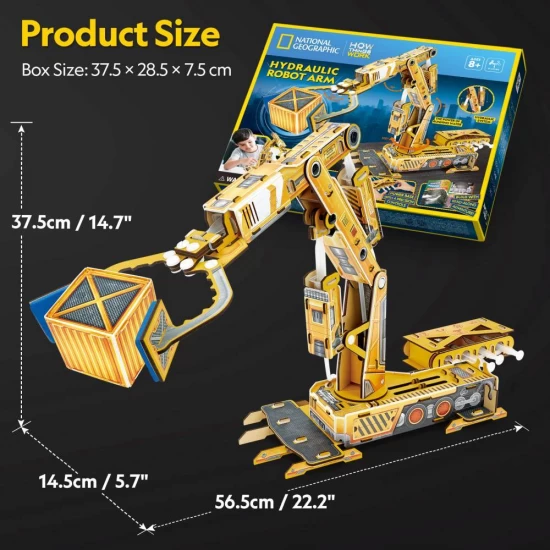 Puzzle 3D brat robotic hidraulic 185 piese CubicFun Puzzle 3D brat robotic hidraulic 185 piese CubicFun
