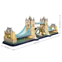 Puzzle 3D cu led Tower Bridge 222 piese Cubic Fun 