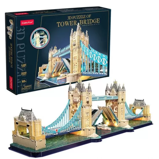 Puzzle 3D cu led Tower Bridge 222 piese Cubic Fun Puzzle 3D cu led Tower Bridge 222 piese Cubic Fun