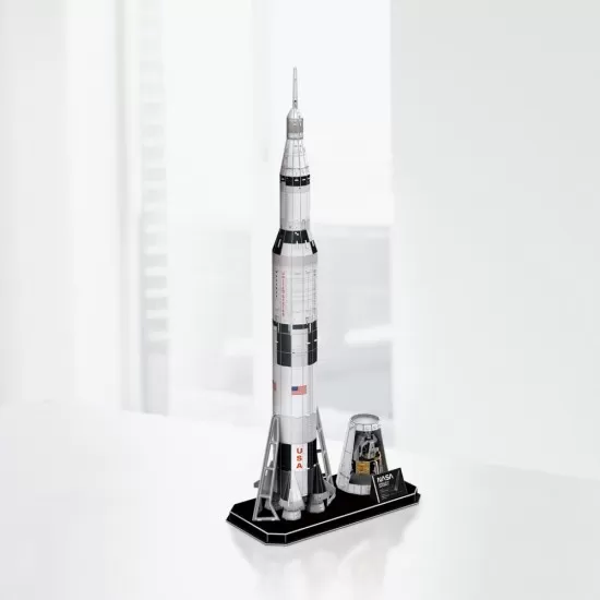 Puzzle 3D NASA Apollo Saturn V Cubic Fun 136 piese Puzzle 3D NASA Apollo Saturn V Cubic Fun 136 piese