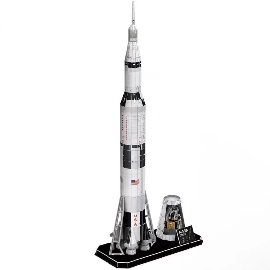 Puzzle 3D NASA Apollo Saturn V Cubic Fun 136 piese Puzzle 3D NASA Apollo Saturn V Cubic Fun 136 piese