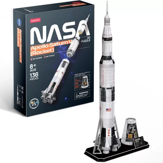 Puzzle 3D NASA Apollo Saturn V Cubic Fun 136 piese Puzzle 3D NASA Apollo Saturn V Cubic Fun 136 piese