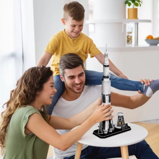 Puzzle 3D NASA Apollo Saturn V Cubic Fun 136 piese Puzzle 3D NASA Apollo Saturn V Cubic Fun 136 piese