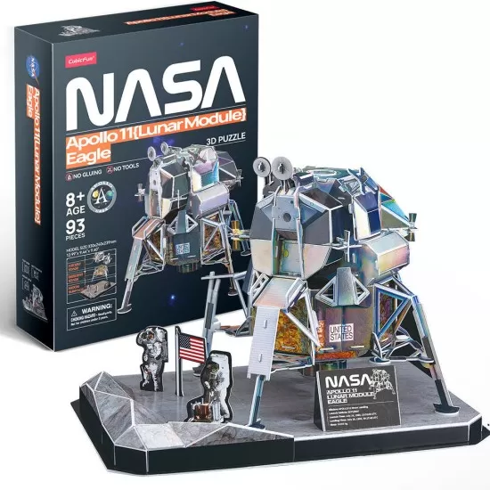 Puzzle 3D NASA modulul lunar Apollo 11 Cubic Fun 93 piese Puzzle 3D NASA modulul lunar Apollo 11 Cubic Fun 93 piese