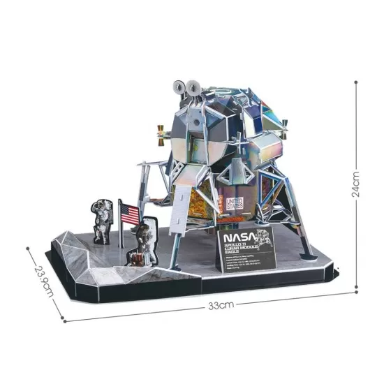 Puzzle 3D NASA modulul lunar Apollo 11 Cubic Fun 93 piese Puzzle 3D NASA modulul lunar Apollo 11 Cubic Fun 93 piese
