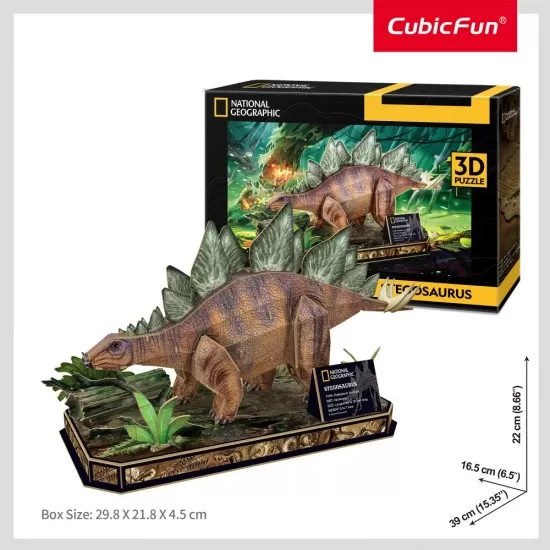 Puzzle 3D Stegosaurus 62 piese Cubic Fun Puzzle 3D Stegosaurus 62 piese Cubic Fun