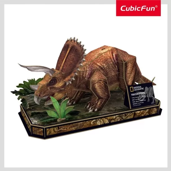 Puzzle 3D Triceratops 44 piese Cubic Fun Puzzle 3D Triceratops 44 piese Cubic Fun