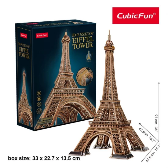 Puzzle 3D Turnul Eiffel nivel complex 314 piese Cubic Fun Puzzle 3D Turnul Eiffel nivel complex 314 piese Cubic Fun