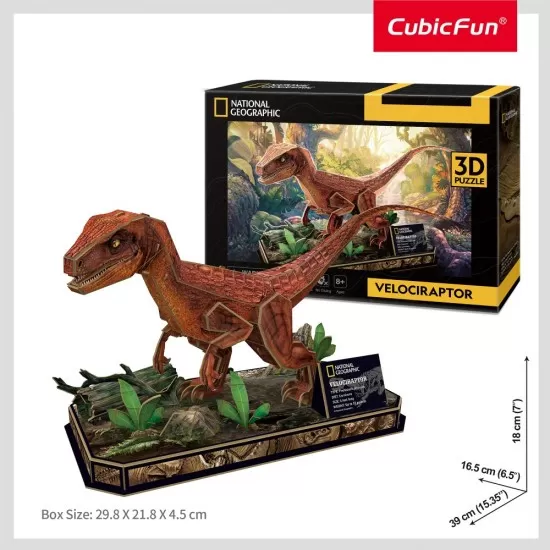Puzzle 3D Velociraptor 63 piese Cubic Fun Puzzle 3D Velociraptor 63 piese Cubic Fun