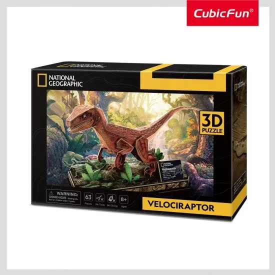 Puzzle 3D Velociraptor 63 piese Cubic Fun Puzzle 3D Velociraptor 63 piese Cubic Fun