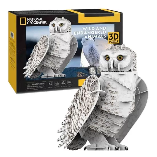 Puzzle 3D bufnita polara 62 piese CubicFun