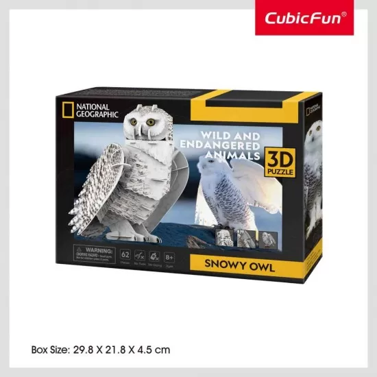 Puzzle 3D bufnita polara 62 piese CubicFun