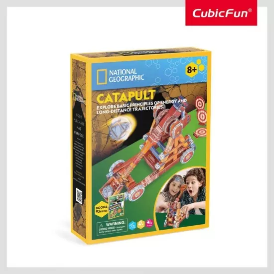 Puzzle 3D Catapulta 84 piese cu brosura in romana CubicFun Puzzle 3D Catapulta 84 piese cu brosura in romana CubicFun