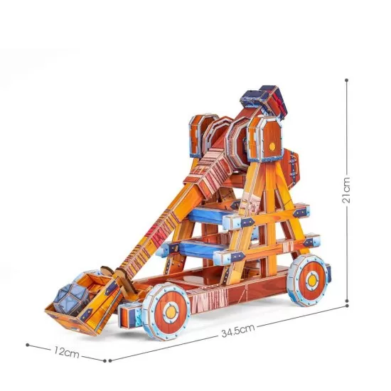 Puzzle 3D Catapulta 84 piese cu brosura in romana CubicFun Puzzle 3D Catapulta 84 piese cu brosura in romana CubicFun