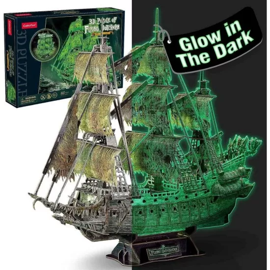 Puzzle 3D Flying Dutchman lumineaza in intuneric CubicFun 360 piese Puzzle 3D Flying Dutchman lumineaza in intuneric CubicFun 360 piese