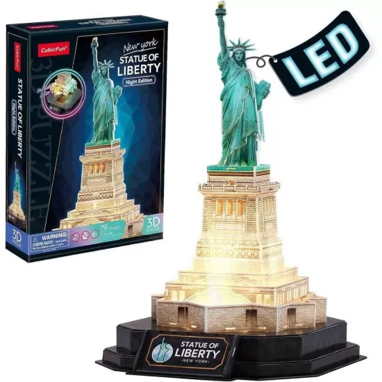 Puzzle 3D Statuia Libertatii editie luminoasa 79 piese CubicFun Puzzle 3D Statuia Libertatii editie luminoasa 79 piese CubicFun