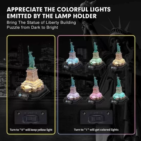 Puzzle 3D Statuia Libertatii editie luminoasa 79 piese CubicFun Puzzle 3D Statuia Libertatii editie luminoasa 79 piese CubicFun