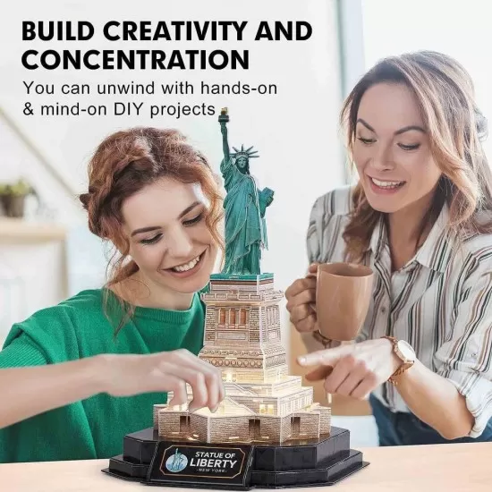 Puzzle 3D Statuia Libertatii editie luminoasa 79 piese CubicFun Puzzle 3D Statuia Libertatii editie luminoasa 79 piese CubicFun