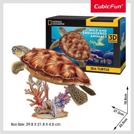Puzzle 3D testoasa marina 31 piese CubicFun Puzzle 3D testoasa marina 31 piese CubicFun