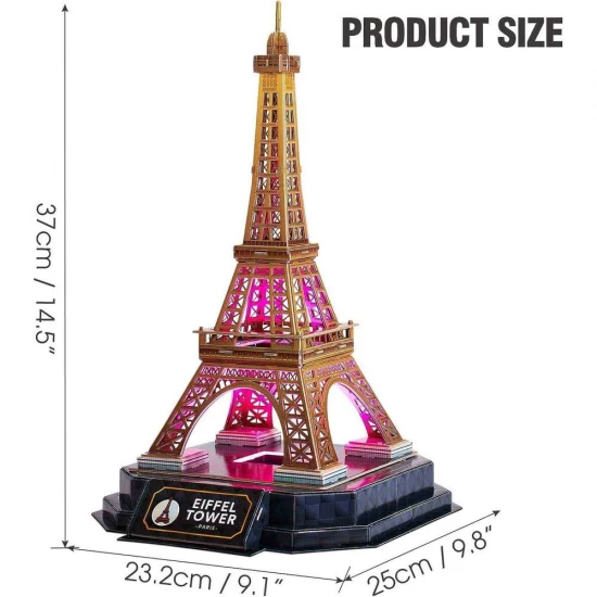 Puzzle 3D Turnul Eiffel editie luminoasa 51 piese CubicFun Puzzle 3D Turnul Eiffel editie luminoasa 51 piese CubicFun