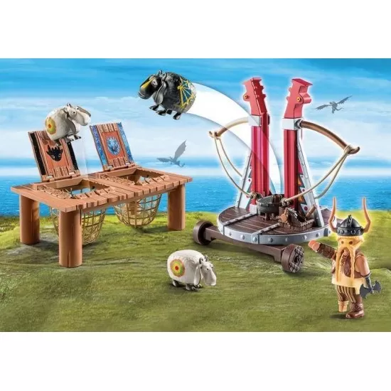 Playmobil Dragons - Gobber si lansatorul de oi Playmobil Dragons - Gobber si lansatorul de oi