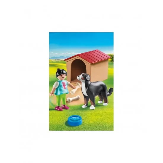 Playmobil Country - Fetita cu catel si cusca Playmobil Country - Fetita cu catel si cusca