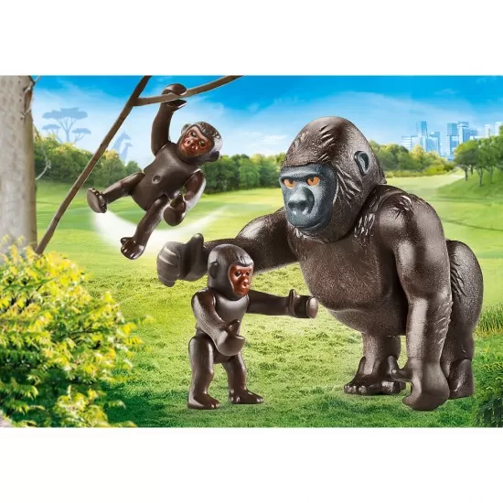 Set figurine gorila cu pui Playmobil Family Fun Set figurine gorila cu pui Playmobil Family Fun