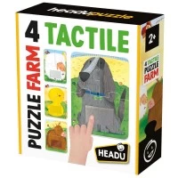 Set 4 puzzleuri tactile Headu cu piese mari, Animale de la ferma, pentru copiii de peste 2 ani Set 4 puzzleuri tactile Headu cu piese mari, Animale de la ferma, pentru copiii de peste 2 ani