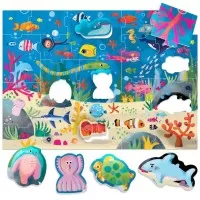 Puzzle animalute in ocean Headu Ecoplay 19 piese
