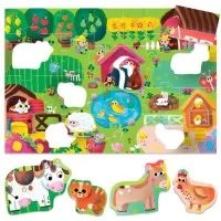 Puzzle animalute la ferma Headu Ecoplay 19 piese
