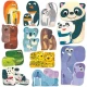 Set 12 puzzle-uri Headu Ecoplay - Animalute cu pui