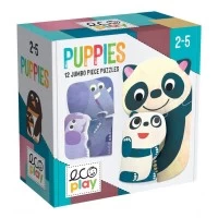 Set 12 puzzle-uri Headu Ecoplay - Animalute cu pui