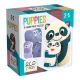 Set 12 puzzle-uri Headu Ecoplay - Animalute cu pui
