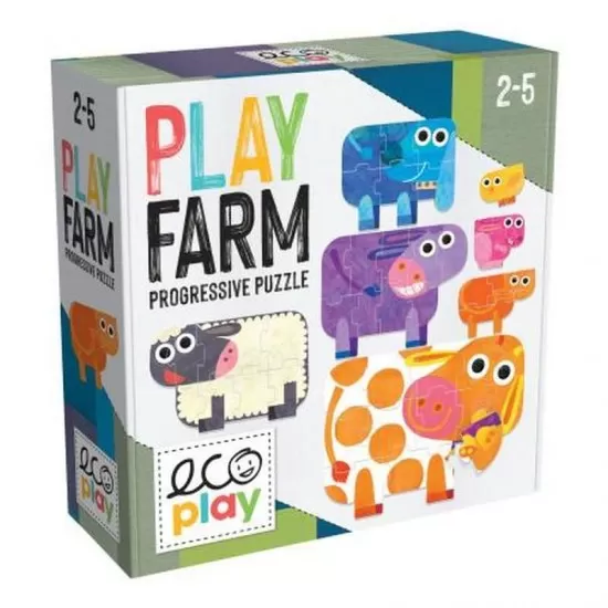 Set 7 puzzle-uri progresive animale mari si mici Headu Ecoplay