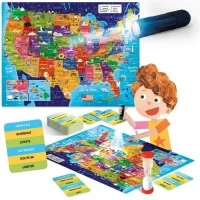 Joc STEM Headu - Explorati Statele Unite ale Americii cu lanterna inclusa 5-10 ani