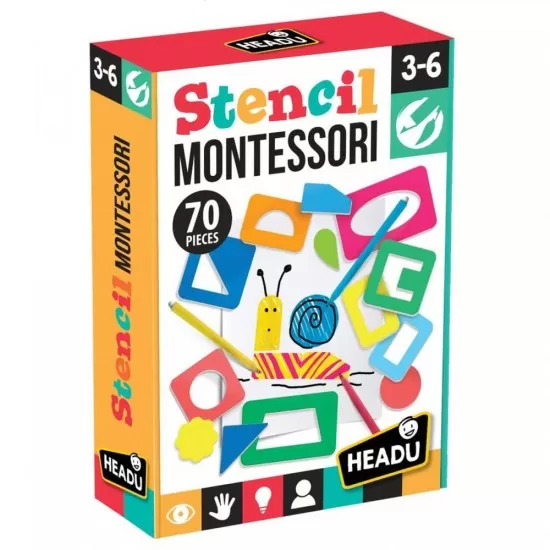 Joc Montessori cu sabloane Headu Joc Montessori cu sabloane Headu